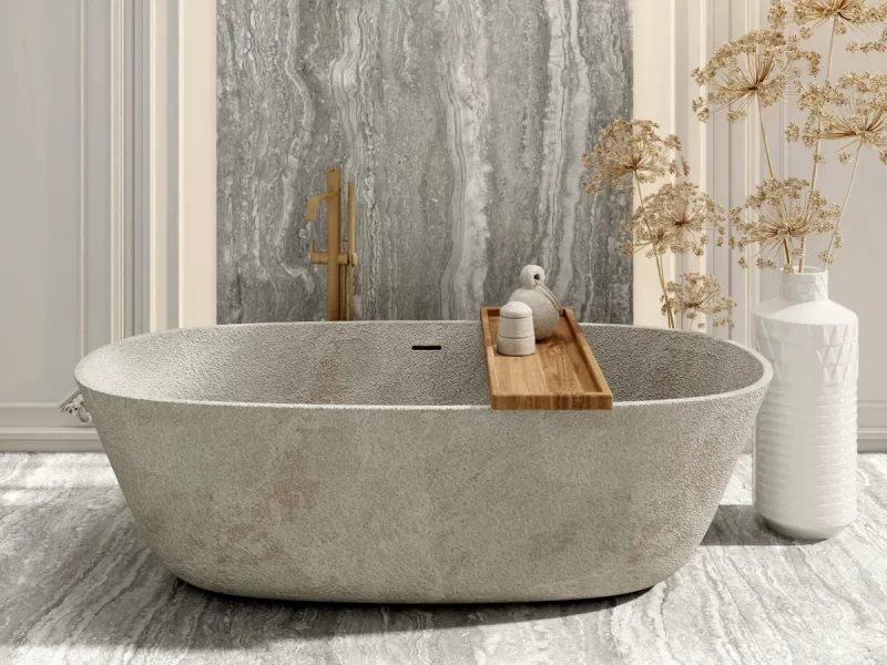 Không Gian Hoàn Thiện Bằng Đá Nung Kết Vasta Stone Travertino – Mặt Bàn Bếp, Đảo Bếp, Ốp Tường