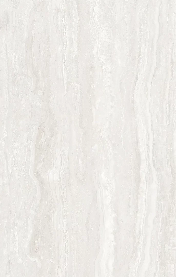 Mẫu đá nung kết Vasta Stone Travertino Ivory tông trắng ngà vân sọc, khổ 120x280 cm, dày 9 mm