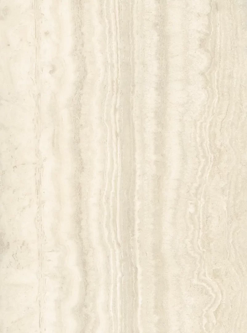 Mẫu đá nung kết Vasta Stone Travertino tông be vàng vân sọc, khổ 160x320 cm, dày 6 mm | 12 mm | 20 mm