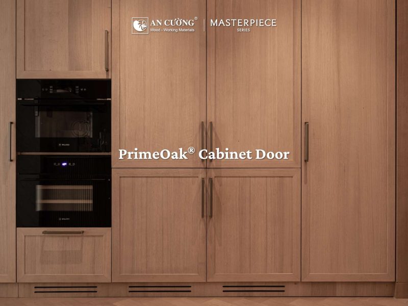 Ảnh Cánh Tủ Gỗ Sồi Primeoak Cabinet Door Ứng Dụng Trong Tủ Bếp Và Hệ Tủ Cao Của An Cường