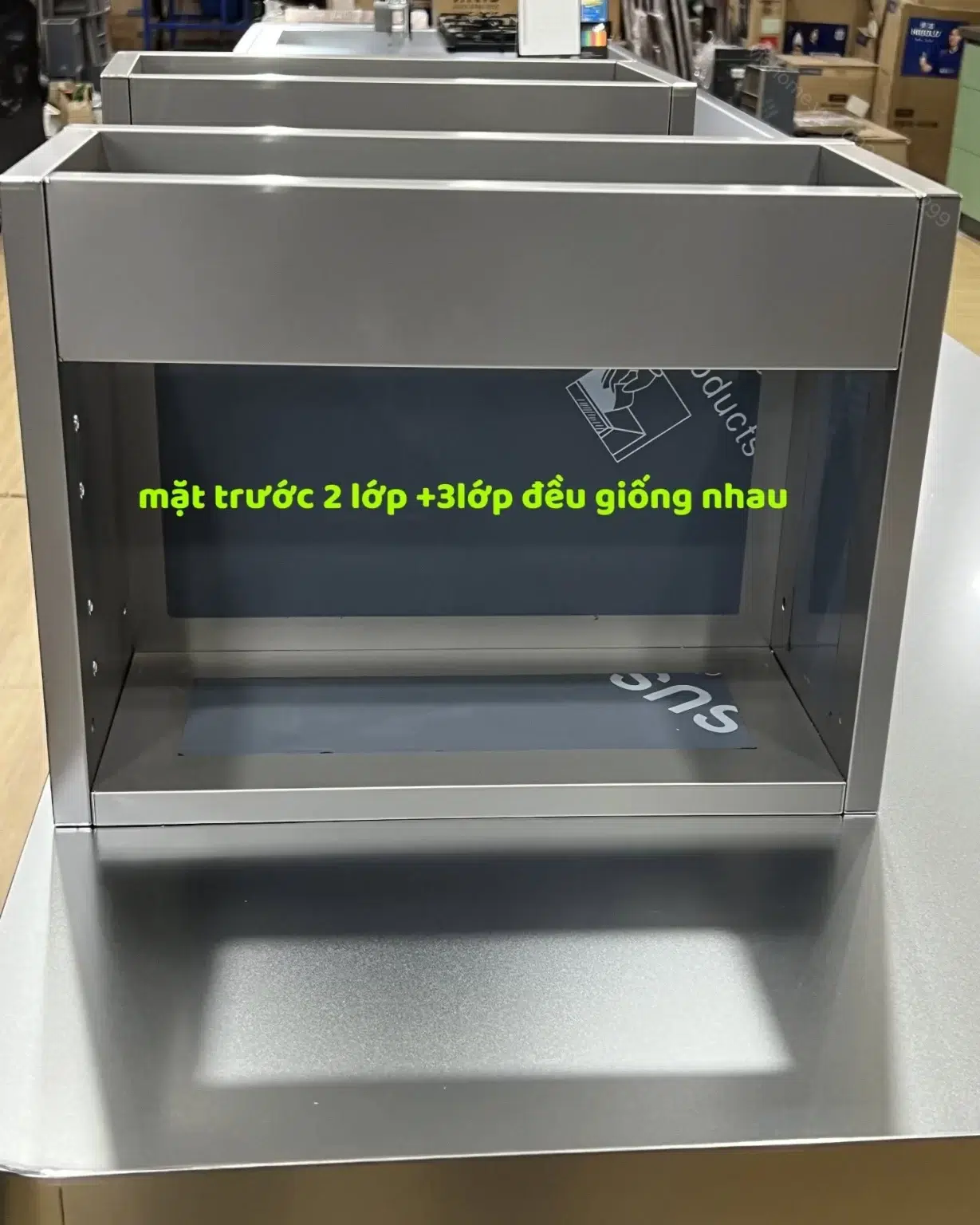 Mặt Trước Thùng Tủ Bếp Inox 2 Lớp Và 3 Lớp Giống Nhau